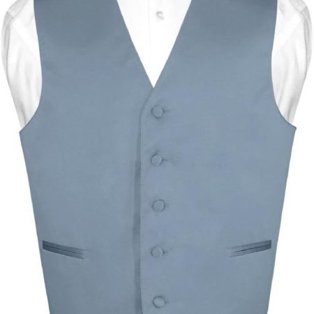 Men's Dress Vest Bow Tie Set Solid Color Bow Tie Vests for Suit or Tuxedo