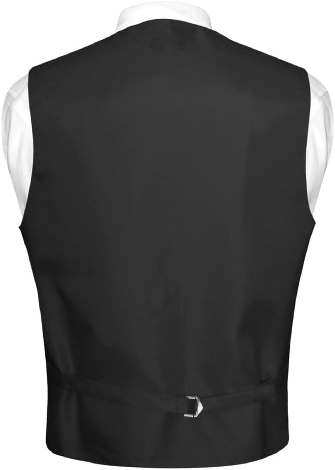 Men's Dress Vest Bow Tie Set Solid Color Bow Tie Vests for Suit or Tuxedo - Image 2