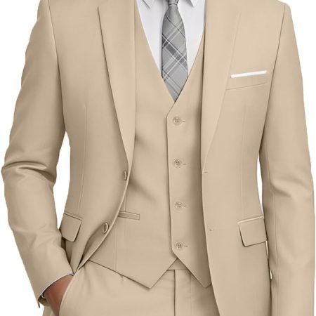 Mens Suit 3 Pieces Slim Fit Suits for Men Formal Tuxedo Business Suit Wedding Prom Groom Suits Dinner Party