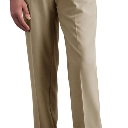 Men’s Slim Fit Dress Pants, Expandable Waist Flat Front Wrinkle-Free Trousers for Business Casual, Office, Wedding