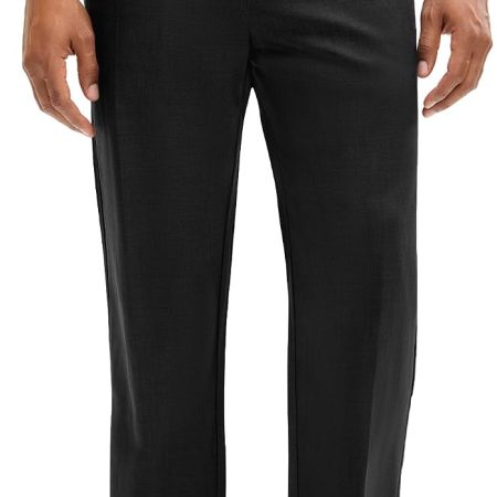 Mens Classic Fit Dress Pants Wrinkle-Resistant Slacks for Work,Golf,Business,Casual