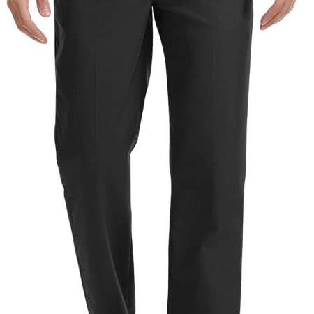 Men's 32/34/36/38 Inseam Tall Classic Fit Dress Pants Expandable-Waist Flex Flat Front Formal Pants