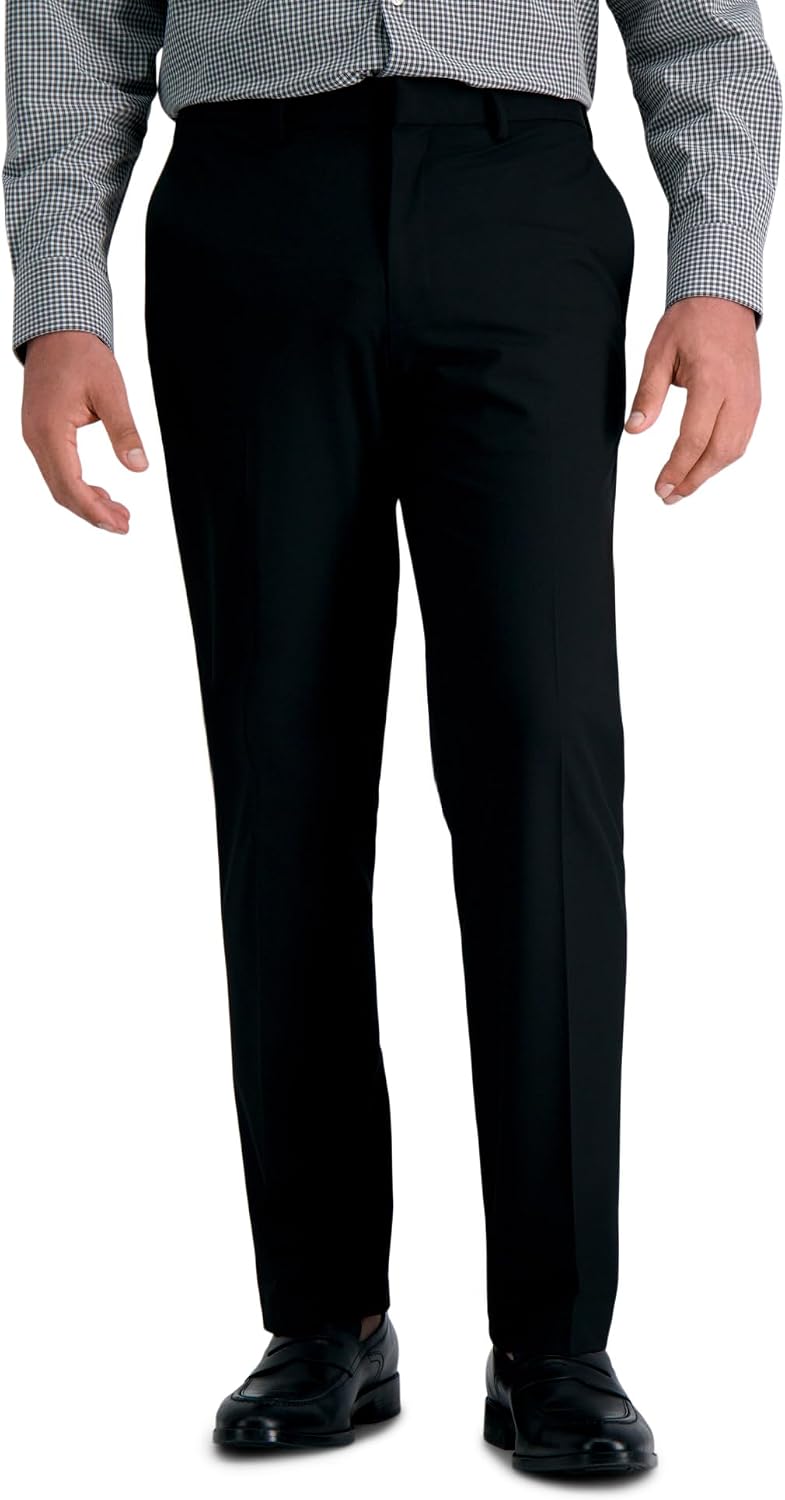 Mens 4-Way Stretch Straight Fit Flat Front Dress Pant