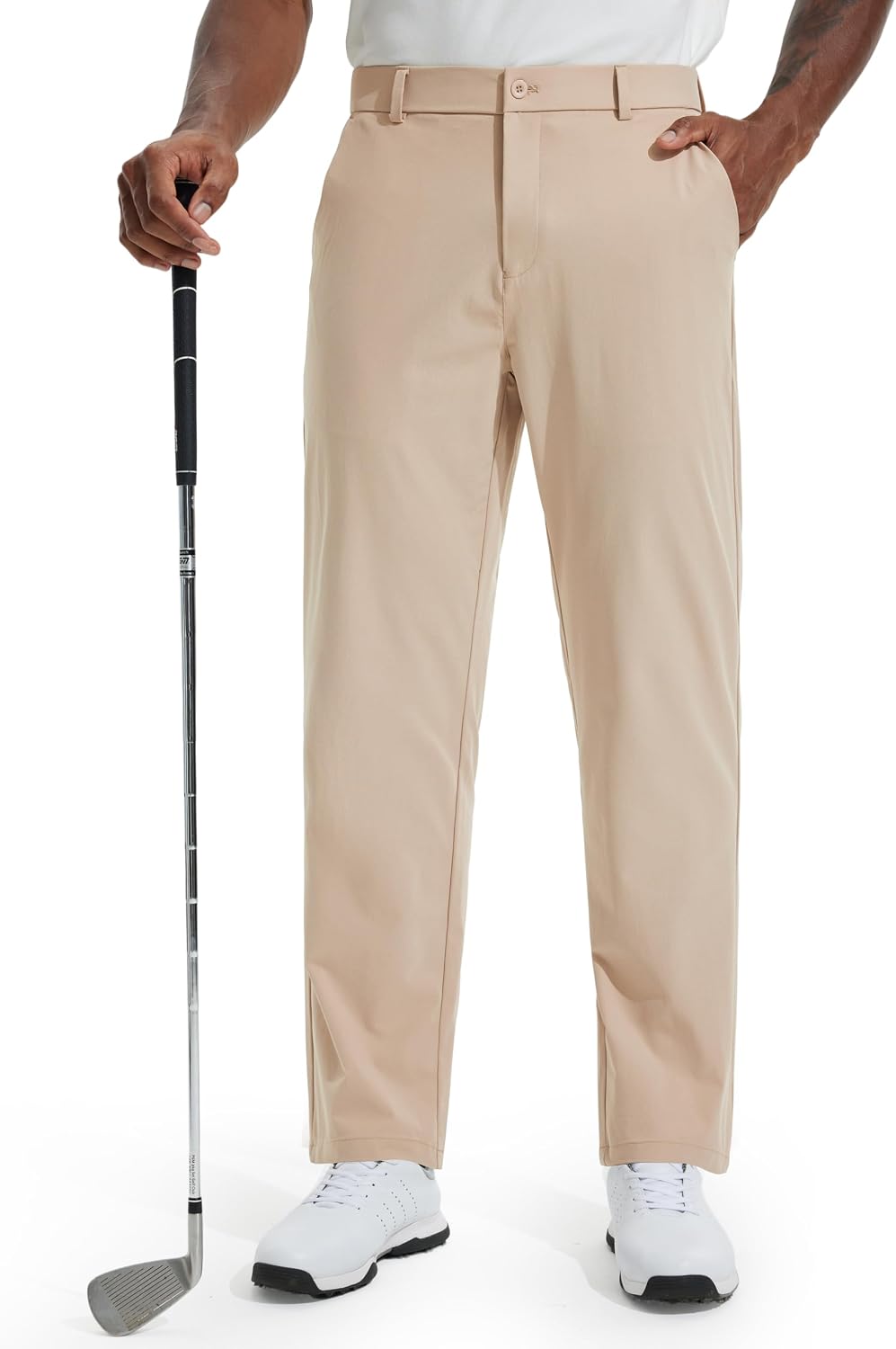 Men's Golf Pants 30"/32"/34" Lightweight Stretch Work Dress Office Travel Slacks Business Casual Trousers