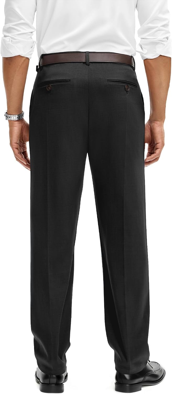 Mens Classic Fit Dress Pants Wrinkle-Resistant Slacks for Work,Golf,Business,Casual - Image 2