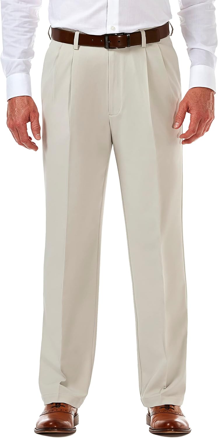 Men's Classic Fit Pleat Front Hidden Expandable Waist Pant- Regular and Big & Tall Sizes