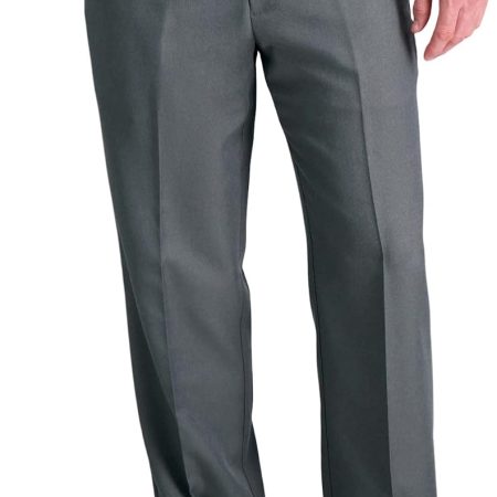 Men's  Classic Fit Flat Front Hidden Expandable Waistband Casual Pant