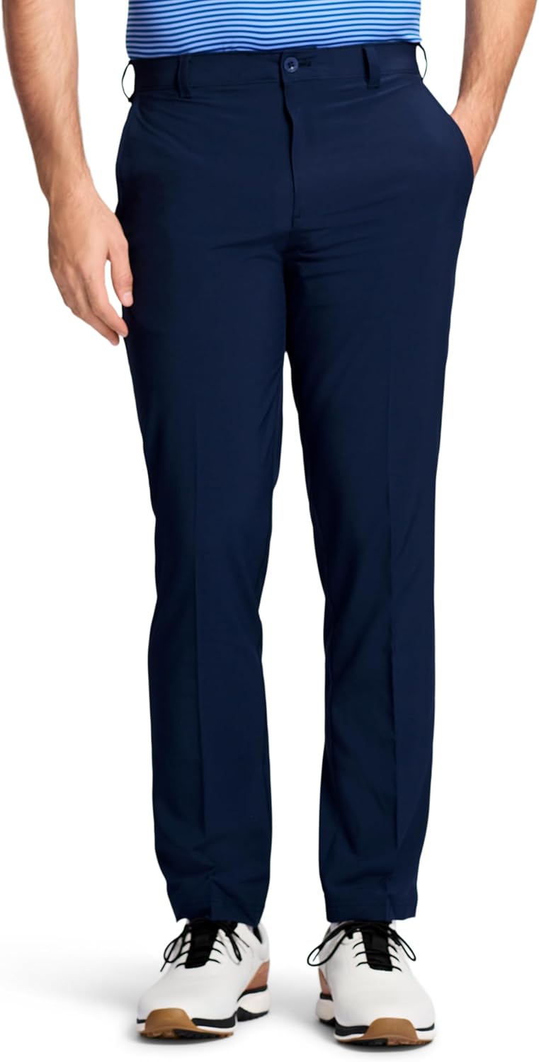 Mens Golf Straight-fit Flat-Front Pants