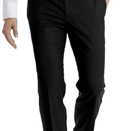 Men's Modern Fit Dress Pants | Suit Pants for Men | Performance Stretch Fabric, Flat Front, Ready-to-Wear