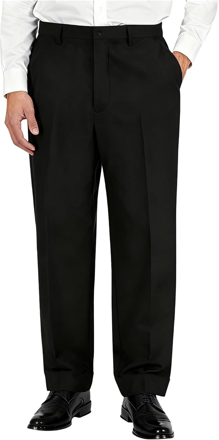 Men's Classic Fit Flex Waist Flat Front Dress Pant