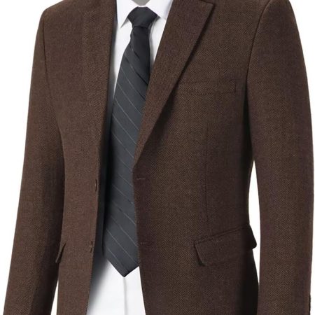 Tweed Herringbone Men's Suit Jackets Retro Slim Fit Sport Coats Blazer Prom Business Casual Men Tux Jacket Wedding Blazers