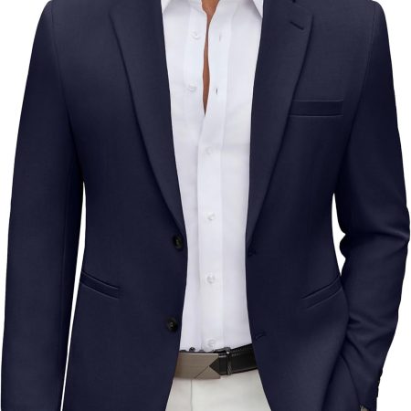 Men's Casual Blazer Regular Fit Lightweight Two Button Sport Coat Suit Jacket