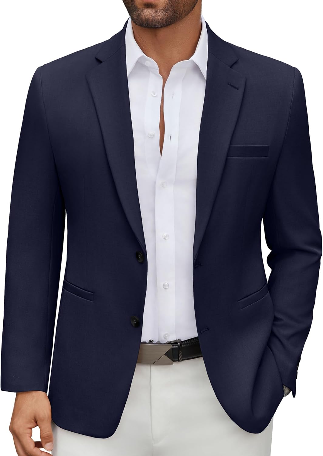 Men's Casual Blazer Regular Fit Lightweight Two Button Sport Coat Suit Jacket