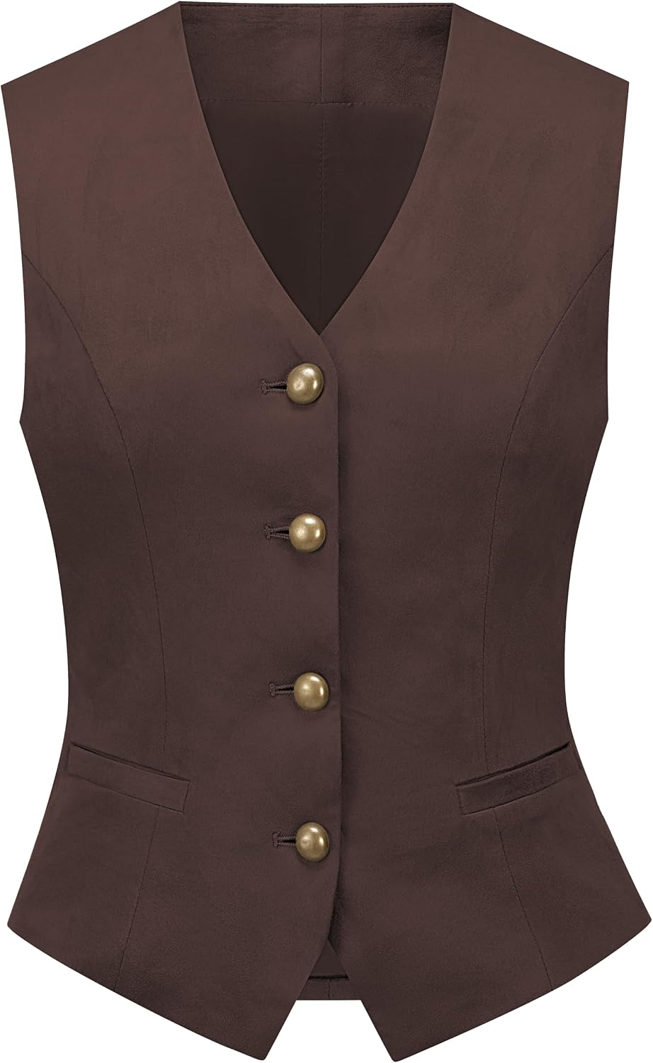 Women's Faux Suede Vest Cowgirl Western Vest Leather V Neck Slim Fit Fashion Casual Waistcoat Top