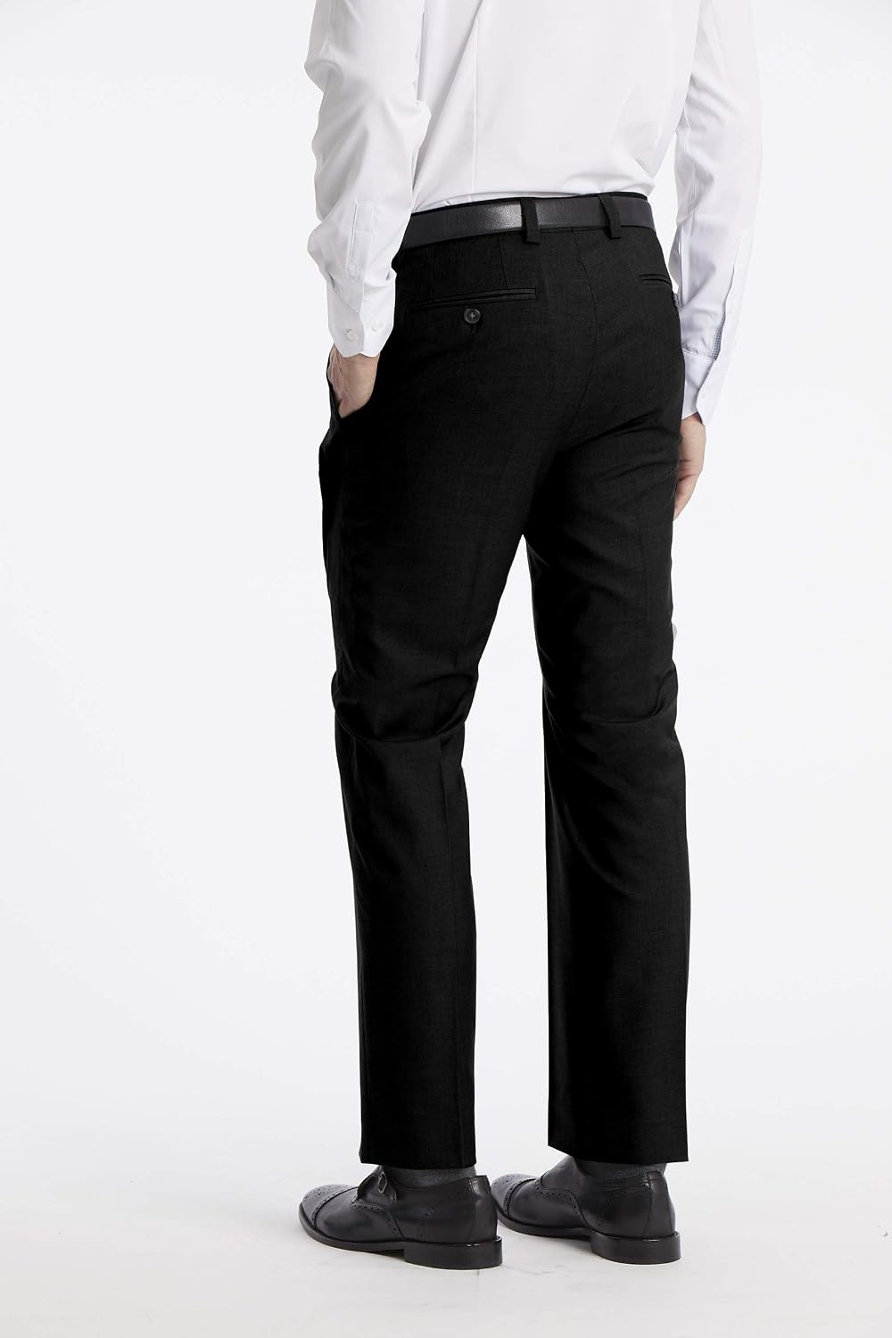 Men's Modern Fit Dress Pants | Suit Pants for Men | Performance Stretch Fabric, Flat Front, Ready-to-Wear - Image 2