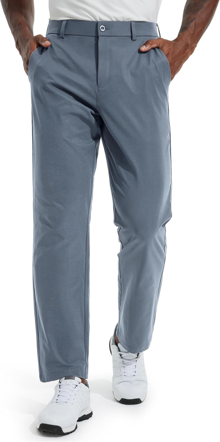 Men's Golf Pants 30"/32"/34" Lightweight Stretch Work Dress Office Travel Slacks Business Casual Trousers