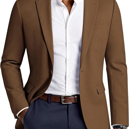 Men's Lightweight Sport Coat Casual One Button Blazer Breathable Sportcoat