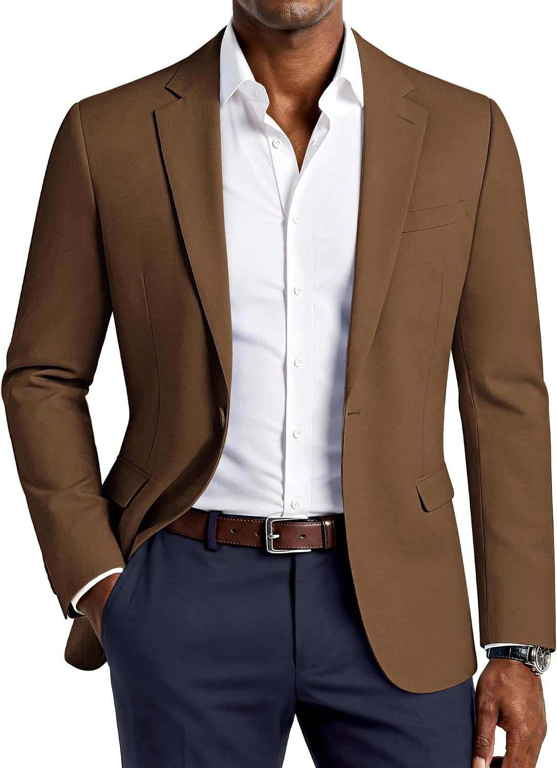 Men's Lightweight Sport Coat Casual One Button Blazer Breathable Sportcoat