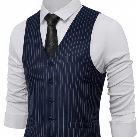 Men's Suit Vest Slim Fit Waistcoat Business Dress Vests for Suit Tuxedo