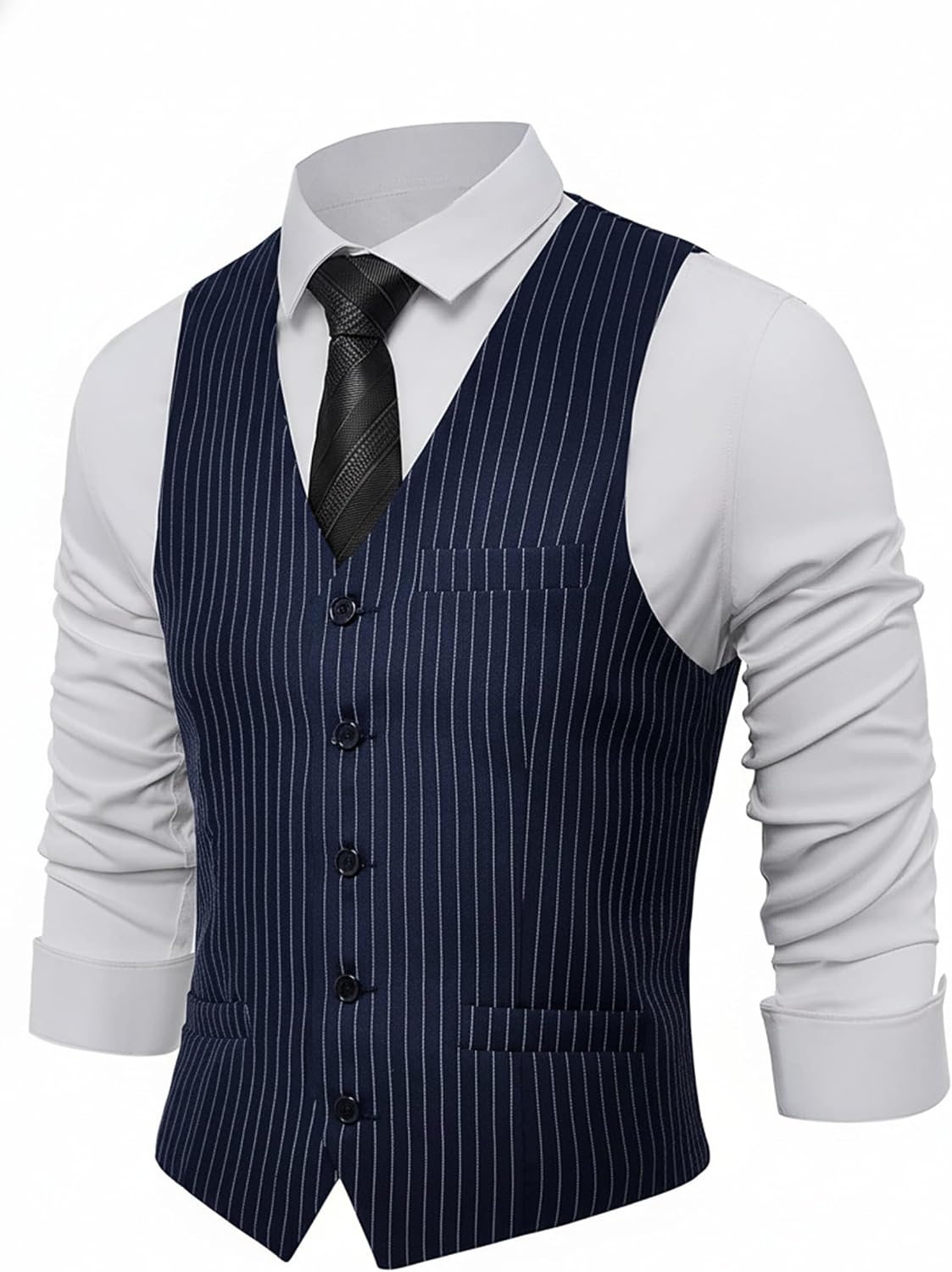 Men's Suit Vest Slim Fit Waistcoat Business Dress Vests for Suit Tuxedo