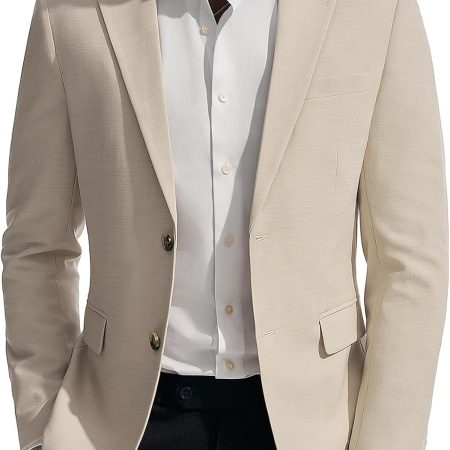 Mens Casual Blazer Sport Coats Two Buttons Lightweight Suit Jacket