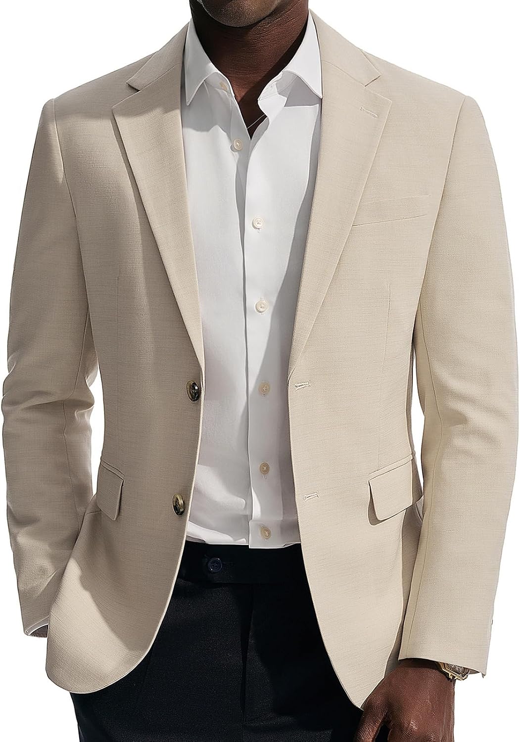 Mens Casual Blazer Sport Coats Two Buttons Lightweight Suit Jacket