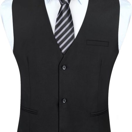 Mens Suit Vest Business Formal Dress Vests for Men Solid Color Casual Wedding Tuxedo Party Waistcoat
