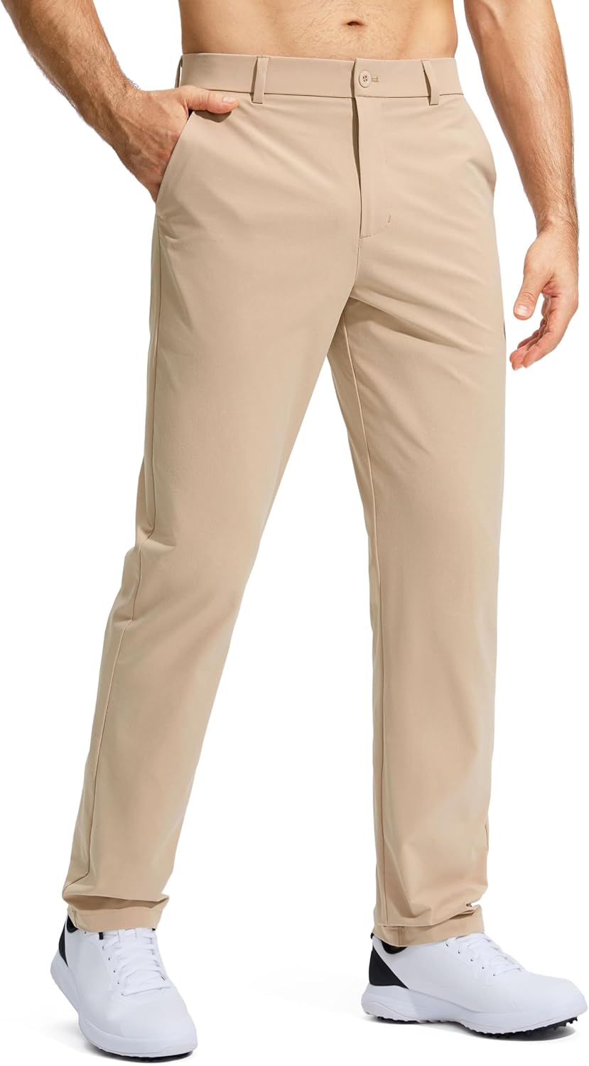 Men's Golf Pants Stretch Work Dress Comfy Pants 30"/32"/34" Lightweight Quick Dry Casual Slacks Trousers with Pockets
