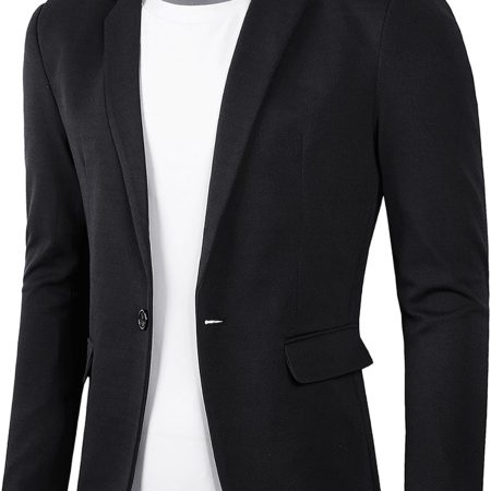 Men's Casual Blazer Suit Jackets Lightweight Sports Coats One Button