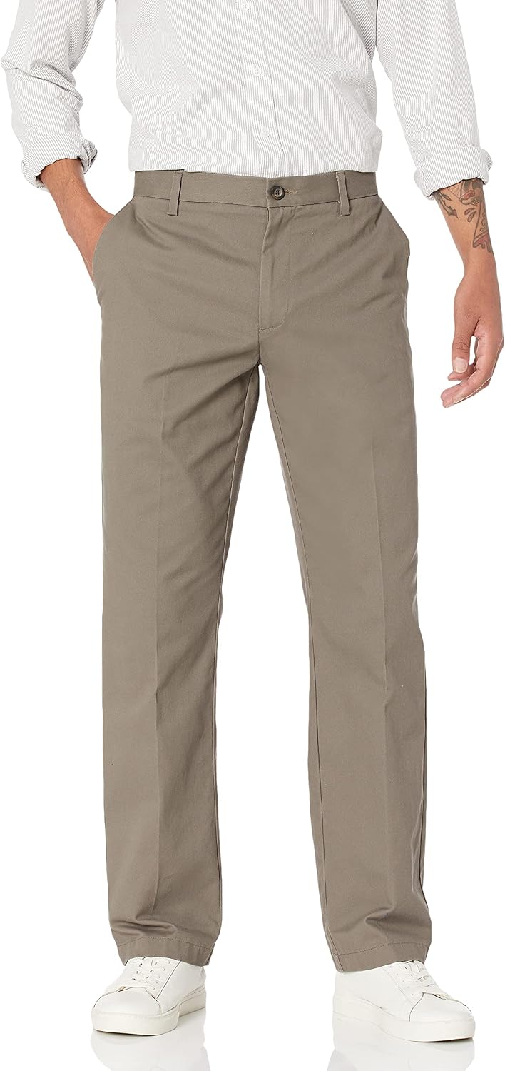 Men's Classic-Fit Wrinkle-Resistant Flat-Front Stretch Chino Pant