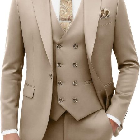 Suit for Men Wedding Slim Fit 3 Piece Set Blazer Jacket Vest Pants Tuxedo Suits for Groomsmen Business Prom Party Sport Coat
