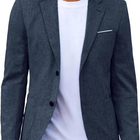 Mens Casual Sport Coat Blazer Two Buttons Lightweight Business Jackets