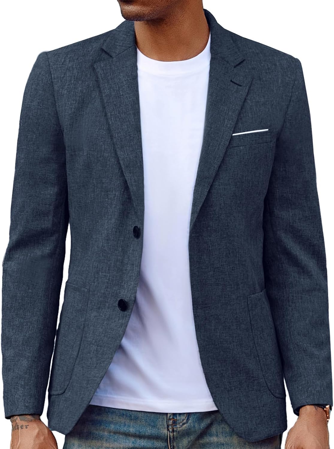 Mens Casual Sport Coat Blazer Two Buttons Lightweight Business Jackets