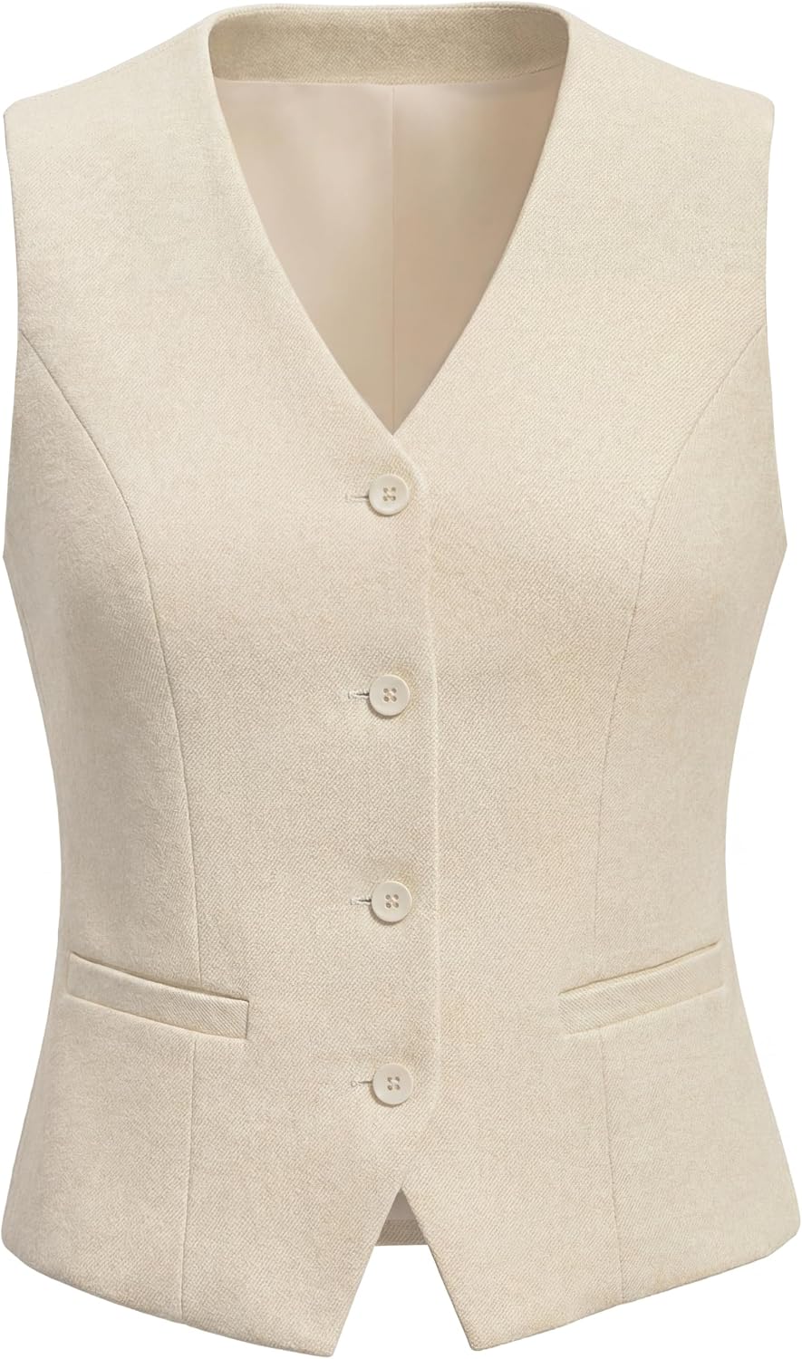 Suit Vest for Women V Neck Button Down Sleeveless Business Casual Vest Tops Waistcoat Blazer Dressy Vests