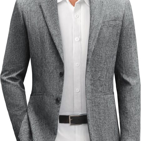 Mens Blazer Casual Sport Coats Slim Fit Two Button Lightweight Suit Jacket Business Jacket