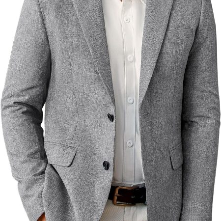 Mens Sport Coats Casual Blazer Two Button Lightweight Business Suit Jacket