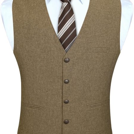 315 Men's Suit Vest Vintage Tuxedo Vests for Men Business Formal Dress Suit Prom Waistcoat with 3 Pocket